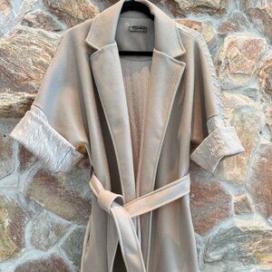 Light Taupe Open Front Knit Cardigan Jacket